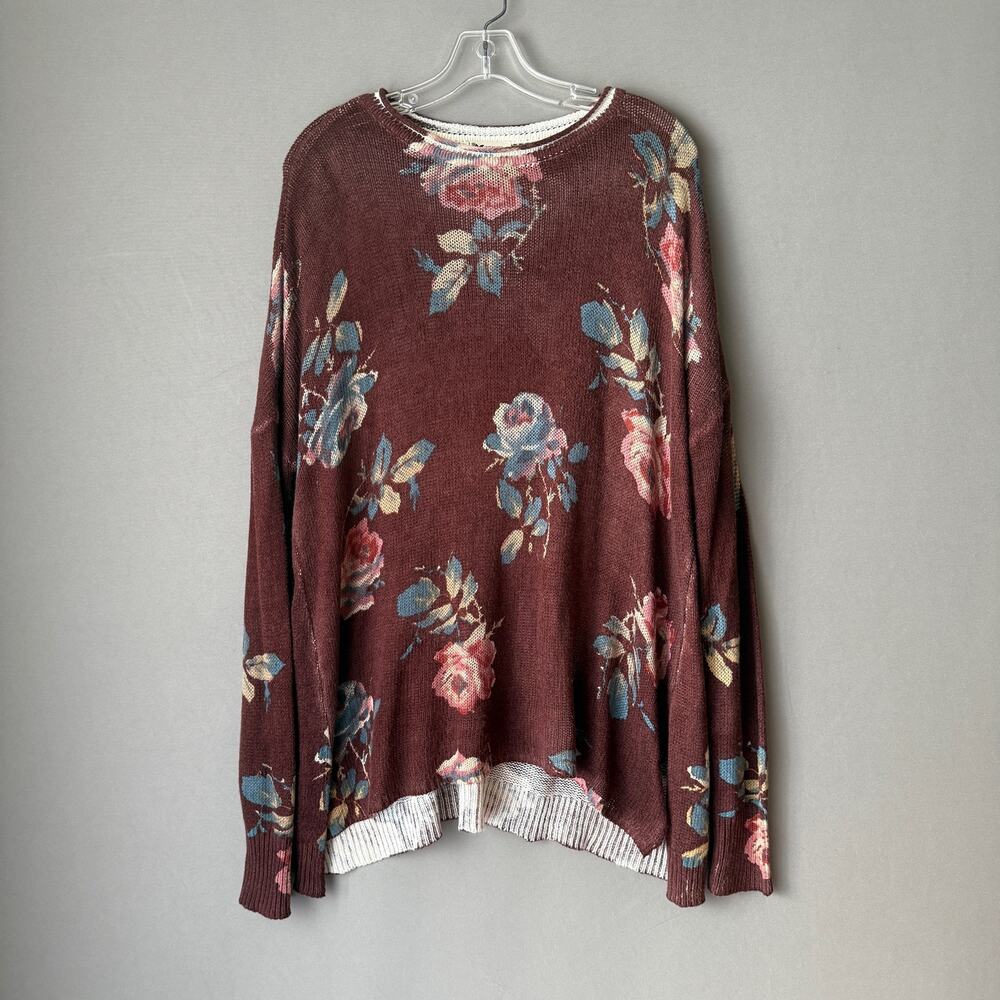 Show Me Your Mumu sz S brown pink long sleeve sweater